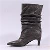 Una Healy Sensitivity Ruffled Mid Boot - Grey Snake